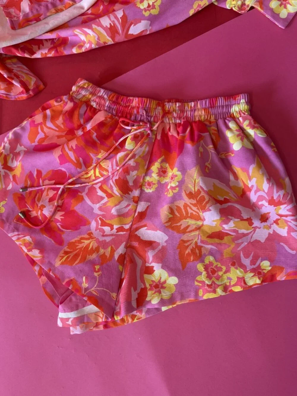 Seven Wonders Floral Shirt & Shorts Set • Pink Retro Matching Set